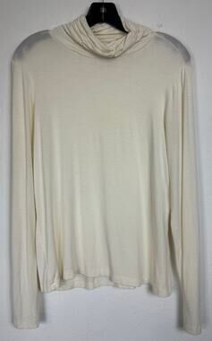Jillian Nicole White Long Sleeve Turtleneck Blouse Women's Large